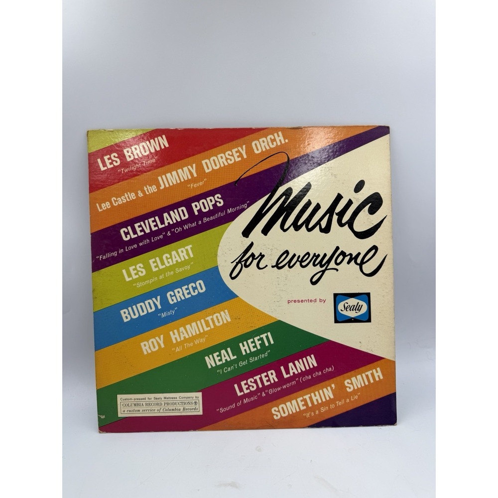 1961 Music For Everyone Sealy Columbia LP Les Brown Jimmy Dorsey Lester Lanin